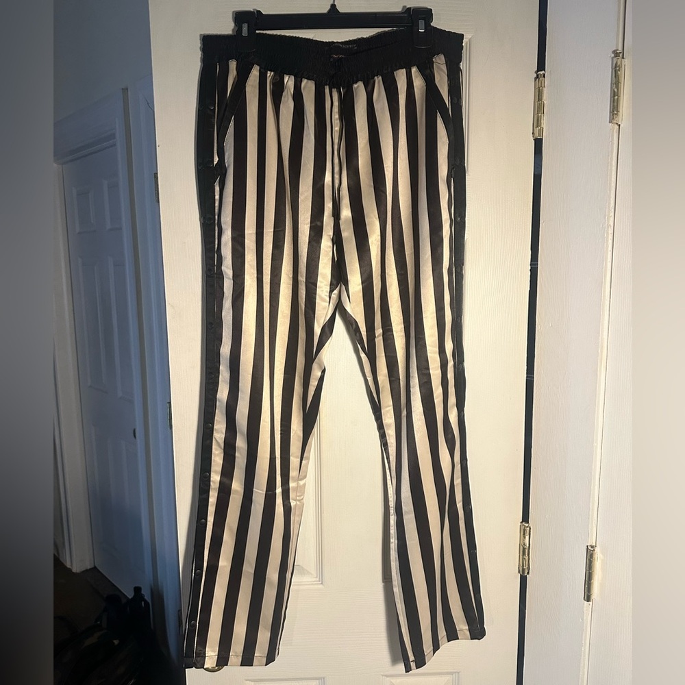 Black and White Striped Pants